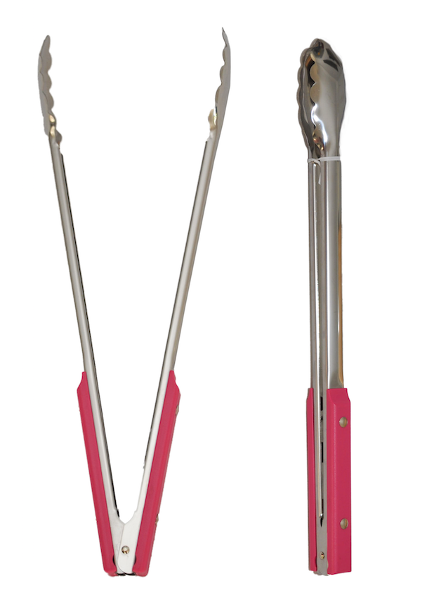 Stainless Steel 40cm Pink Handle Braai Tong