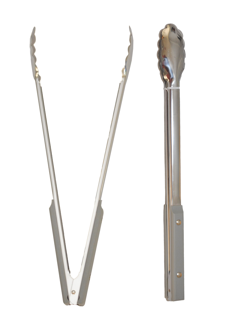 Stainless Steel 40cm Grey Handle Braai Tongs