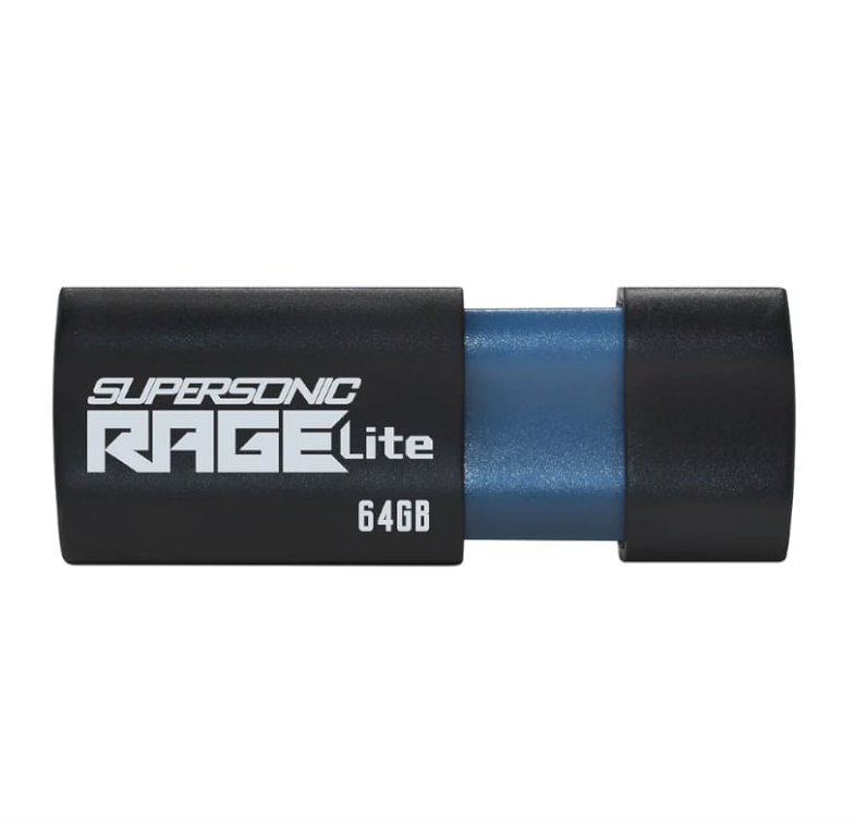 Patriot Supersonic Rage Lite 64GB USB 3.2 Gen1 Flash Drive – Black
