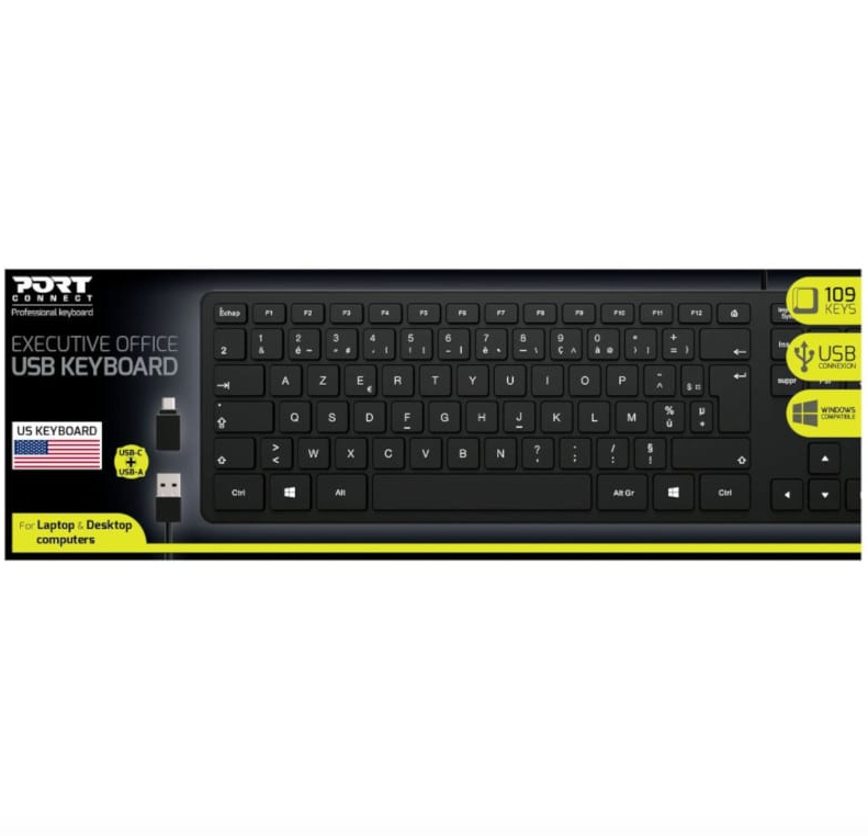 Port Connect Executive Office Wired Full-Size Keyboard