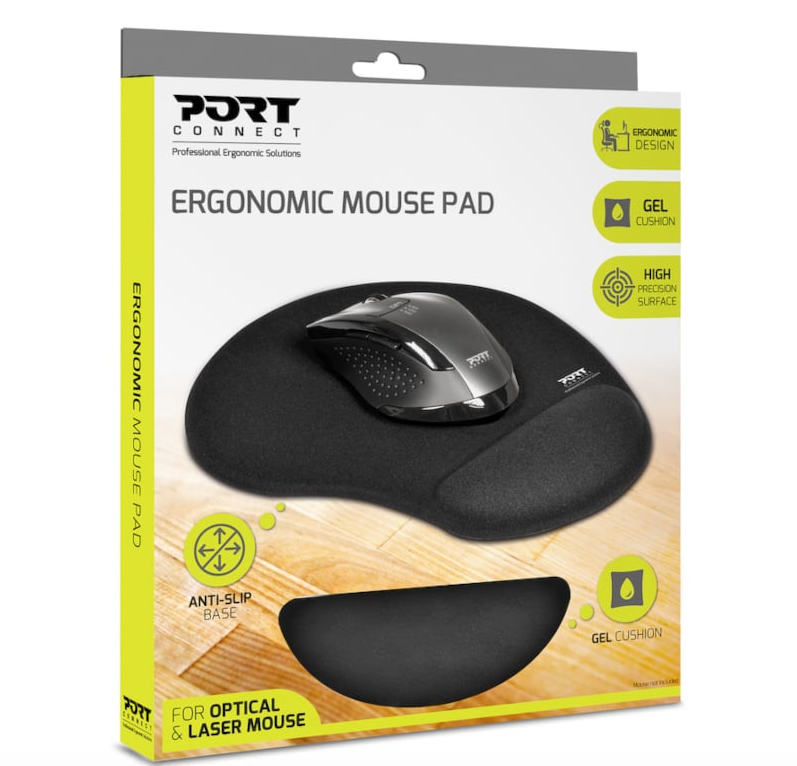 Port Ergonomic Gel Mouse Pad – Black