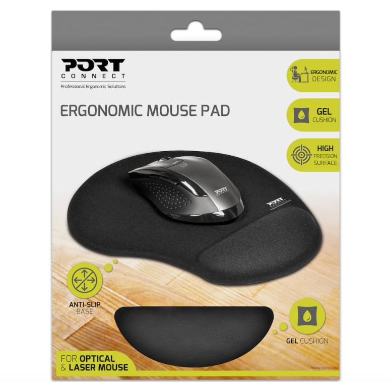 Port Ergonomic Gel Mouse Pad – Black