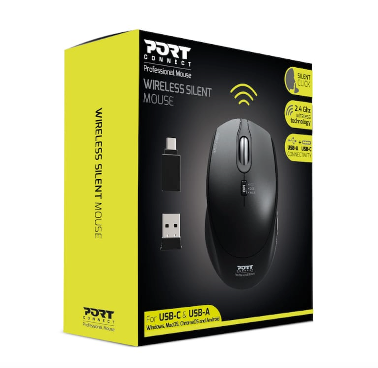 Port Wireless Silent 3600DPI 3 Button Dongle Mouse