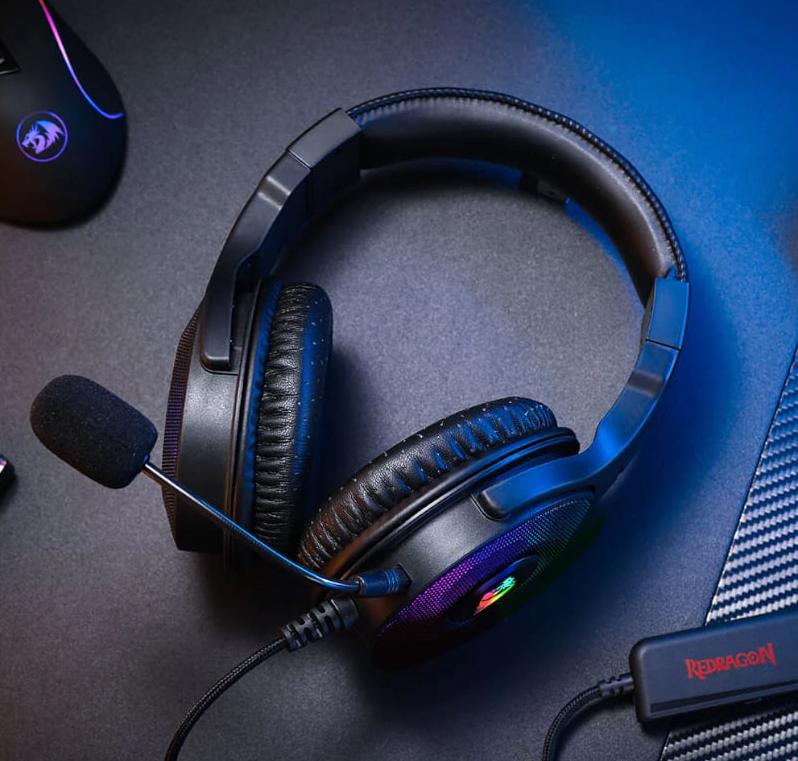 REDRAGON Over Ear PANDORA USB Aux RGB Gaming Headset – Black