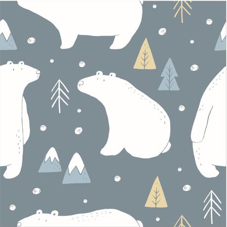 JenJen's Swaddle Blanket - Polar Bear Forest - Quikstix