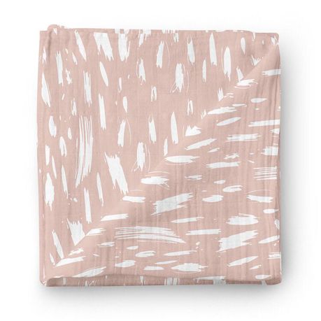 JenJen's Bamboo & Cotton Swaddle Blanket - Pink Dash - Quikstix