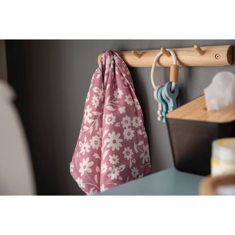 JenJen's Bamboo & Cotton Swaddle Blanket - Pink Flower - Quikstix