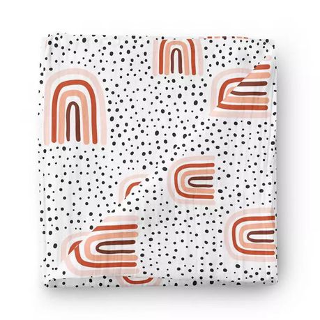JenJen Bamboo Cotton Swaddle Blanket-Rainbow and Dots - Quikstix
