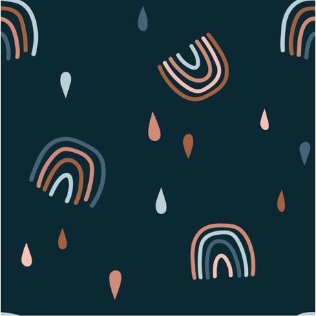 JenJen's Bamboo & Swaddle Blanket - Dark Rainy Rainbow - Quikstix
