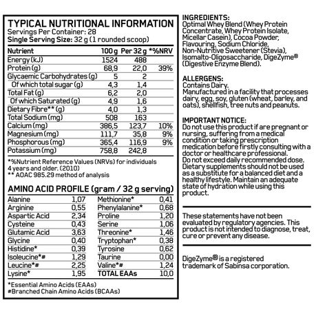 Alpha Sports Nutrition Optimal Whey 908g - Caramel Toffee - Limited Edition
