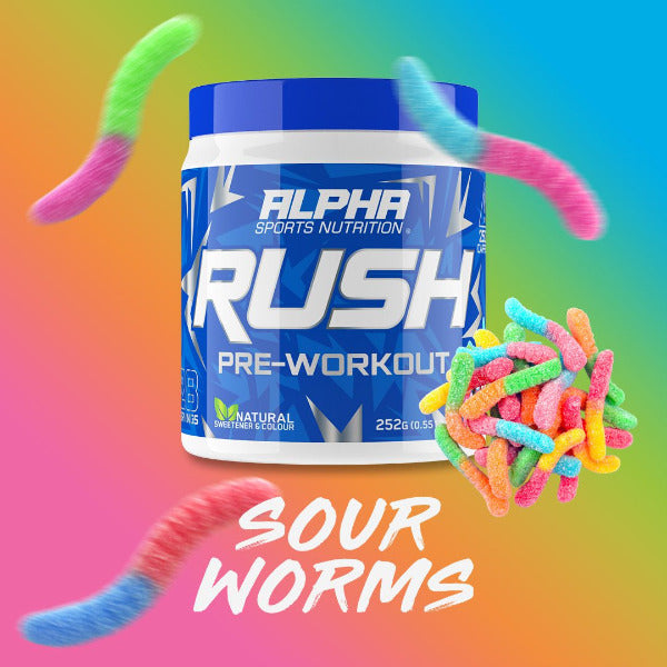 Alpha Sports Nutrition Rush Pre Workout Sour Worms