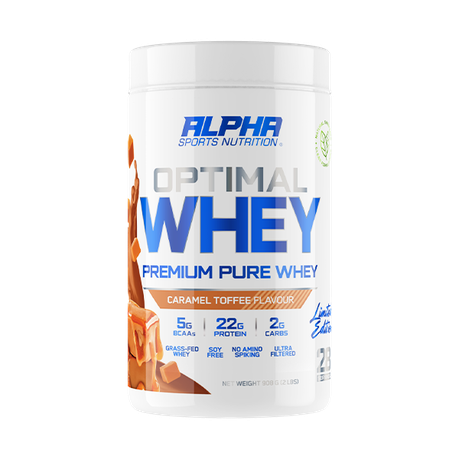 Alpha Sports Nutrition Optimal Whey 908g - Caramel Toffee - Limited Edition
