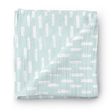 JenJen's Bamboo & Cotton Swaddle Blanket - White Dashes - Quikstix