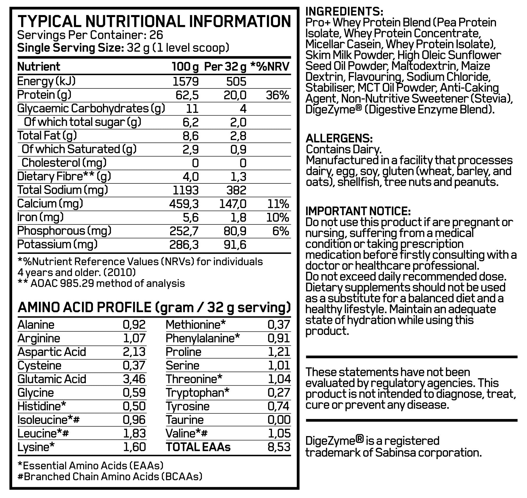 Alpha Sports Nutrition Pro+ Whey Protein 