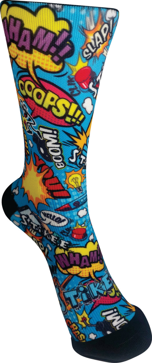 Stikee Cartoon Sock - Blue - Quikstix
