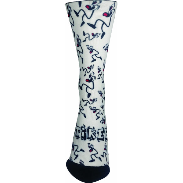 Stikee White Sock - black stick logo - Quikstix