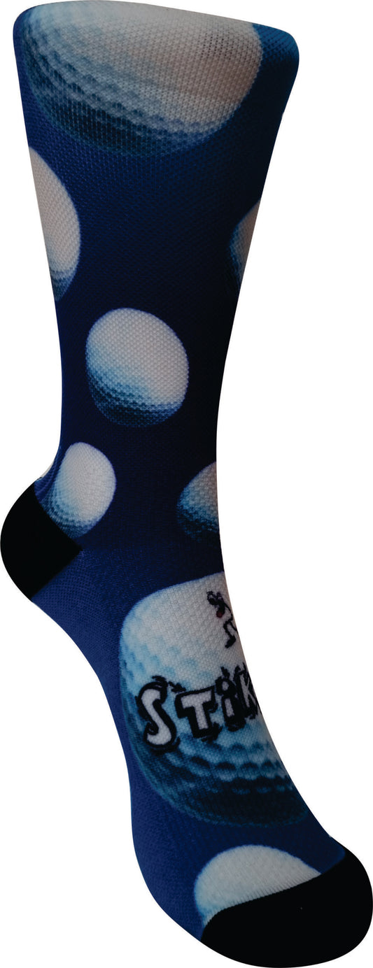 Stikee Golfer Sock - Blue and White - Quikstix