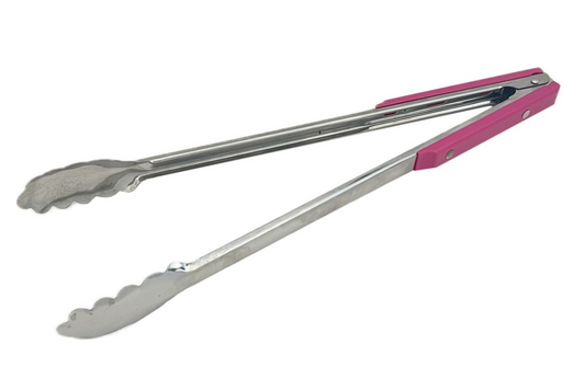 Stainless Steel 40cm Pink Handle Braai Tong