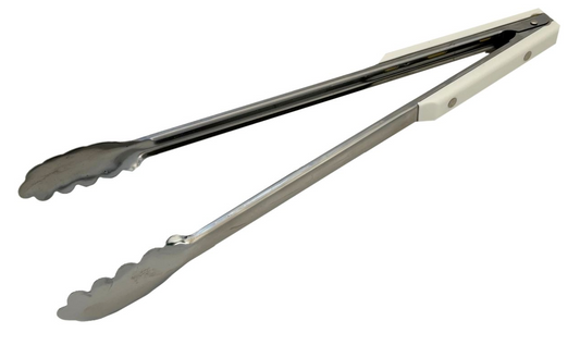 Stainless Steel 40cm White Handle Tong