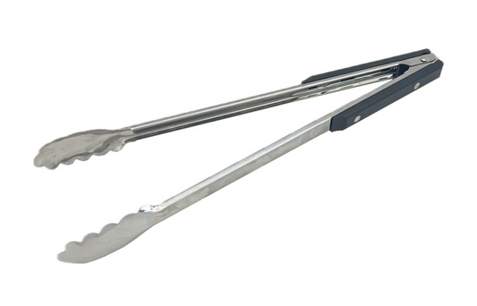 Stainless Steel 40cm Black Handle Braai Tongs