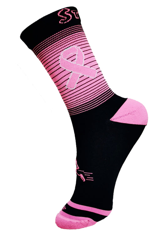 Stikee Cancer Sock - Pink and Black - Quikstix