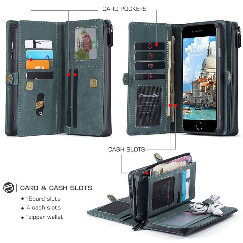 CaseMe iPhone SE Premium Flip Wallet Case