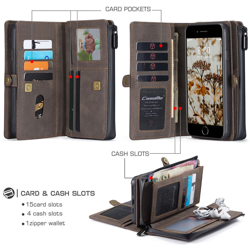 CaseMe iPhone SE Premium Flip Wallet Case