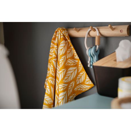 JenJen Bamboo&Cotton Swaddle Blanket-Mustard Leaves - Quikstix