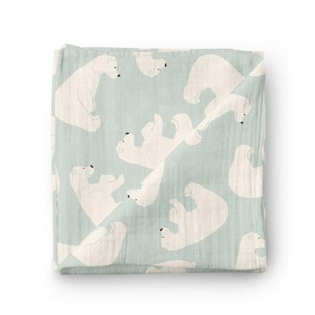 JenJen's Bamboo & Cotton Swaddle Blanket - Polar Bear - Quikstix